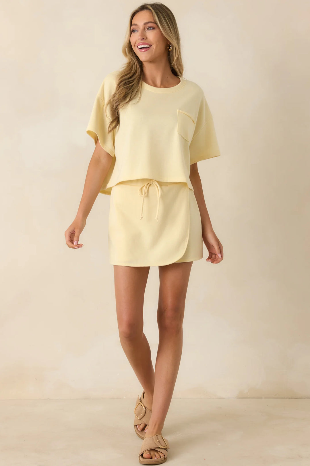 The Fun Part Butter Yellow Cropped Tee
