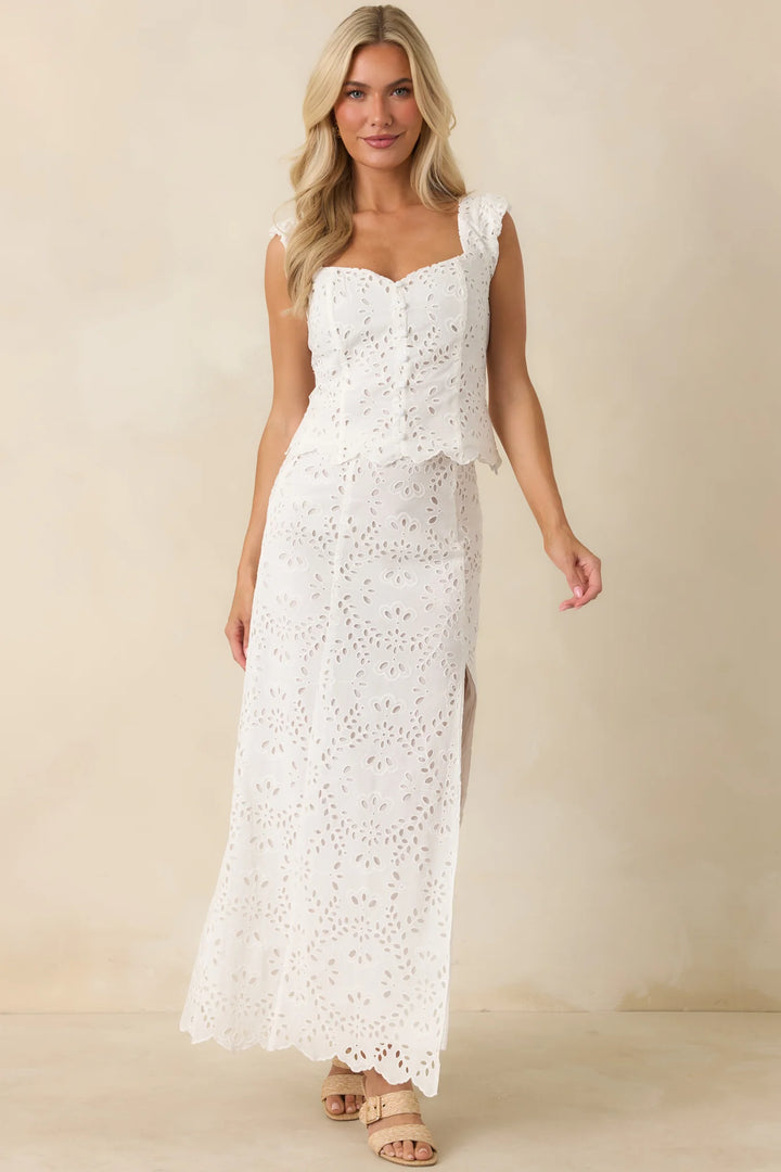 Z Supply Emrie White Eyelet Cropped Top