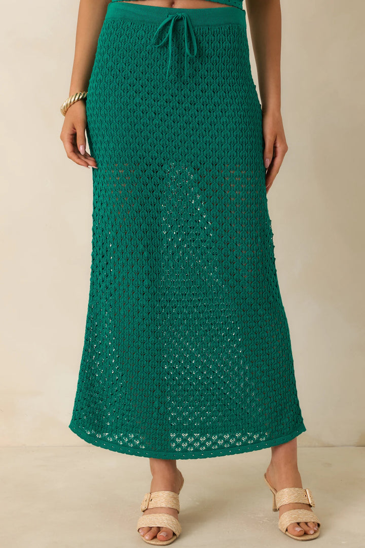 Z Supply Windswept Rainforest Green Crochet Maxi Skirt