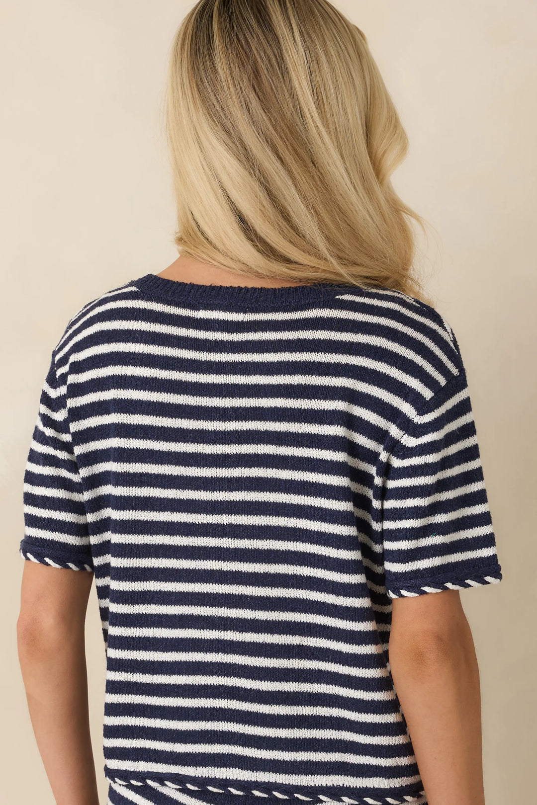 Z Supply Patton Navy Blue Stripe French Terry Sweater Top