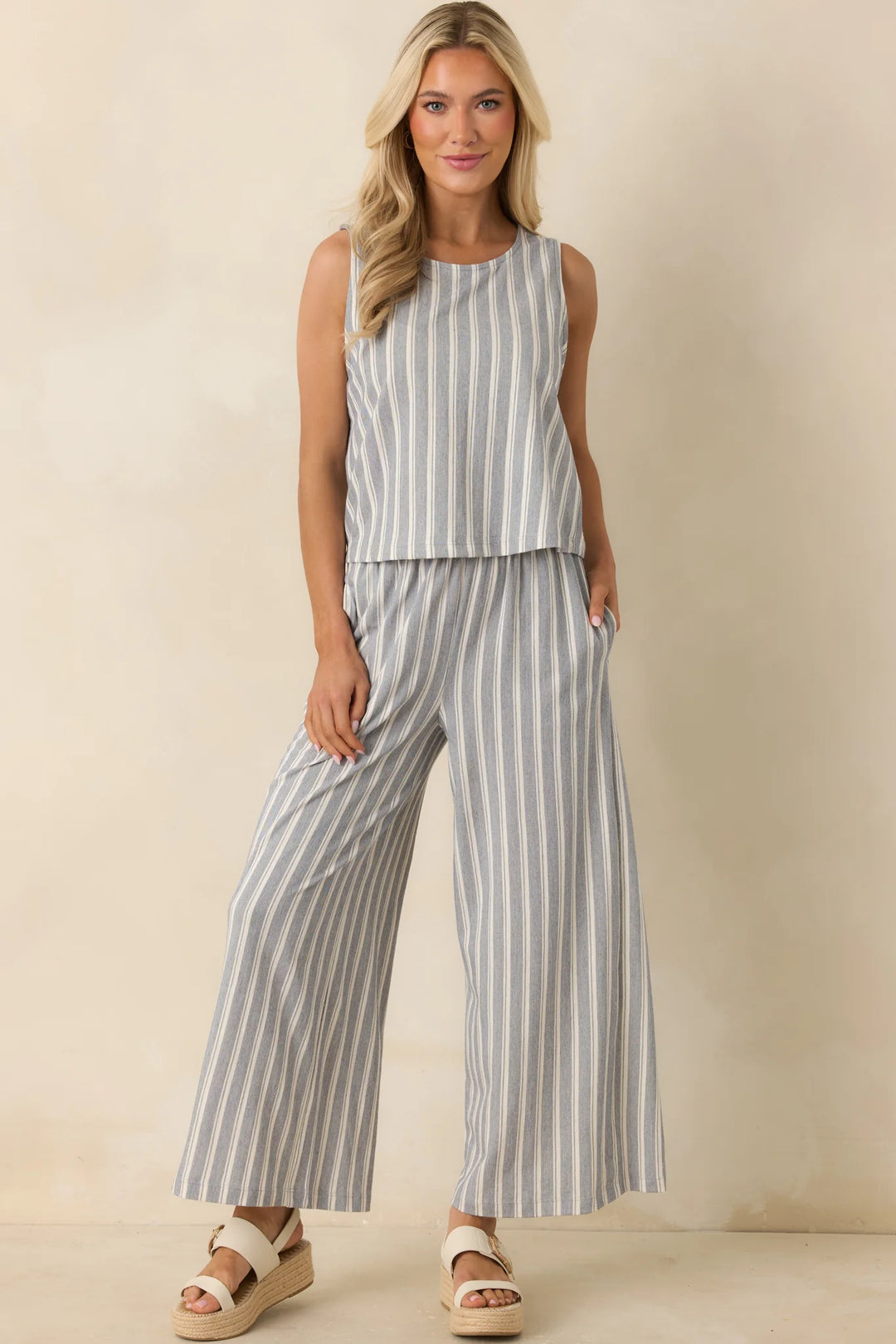 Z Supply Sloane Grey & White Cotton Knit Stripe Top