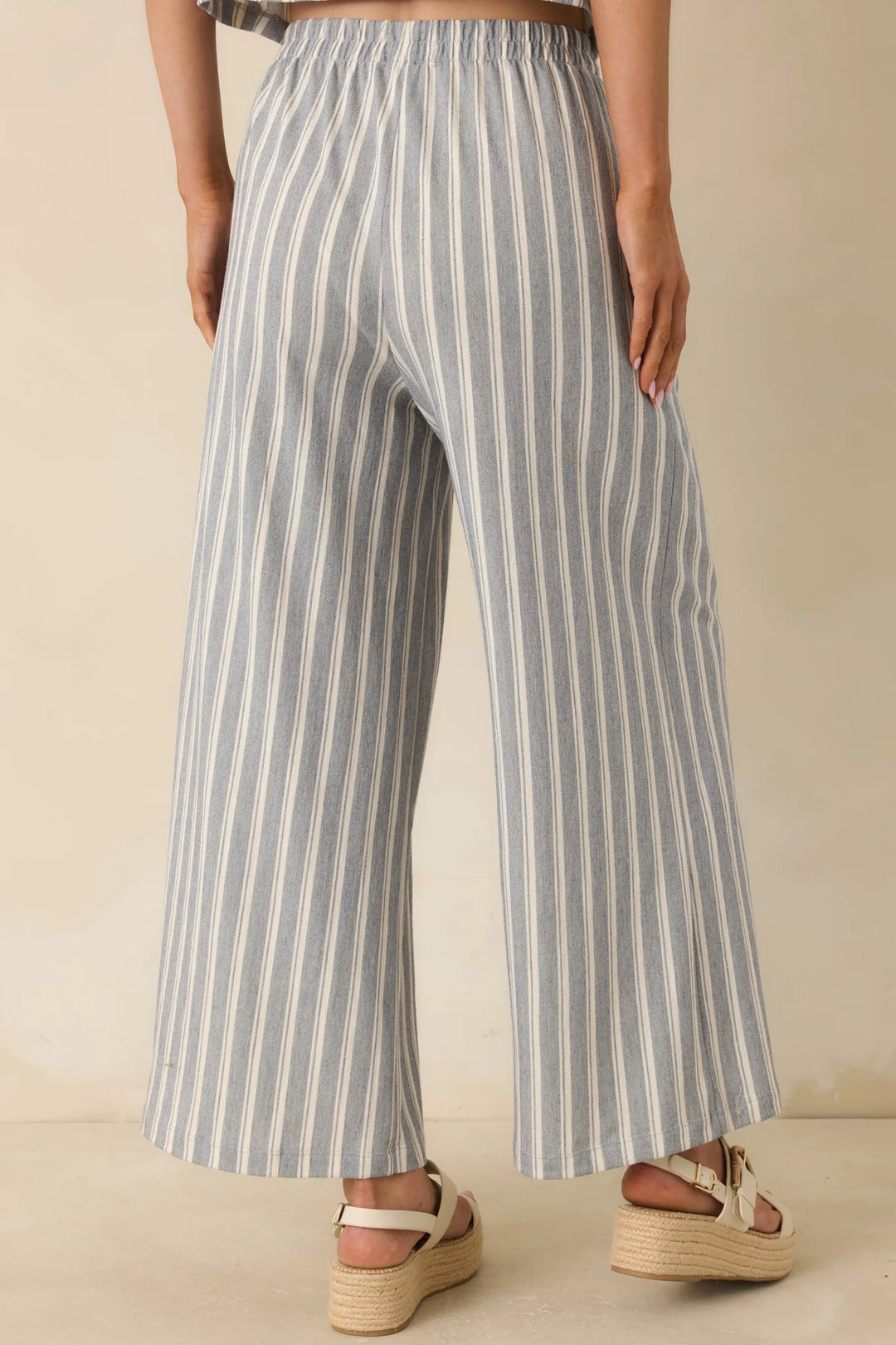 Z Supply Scout Grey & White Cotton Knit Stripe Pants