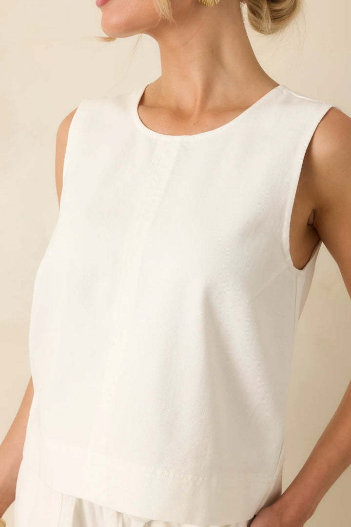 Z Supply Sun Seeker Ivory Twill Cropped Tank