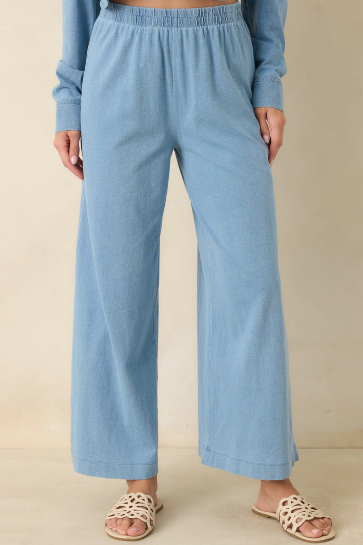 Z Supply Scout Washed Indigo Cotton Knit Jersey Denim Pant