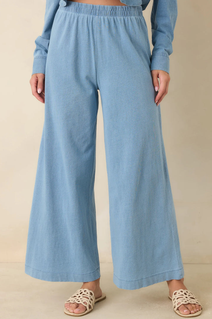 Z Supply Scout Washed Indigo Cotton Knit Jersey Denim Pant