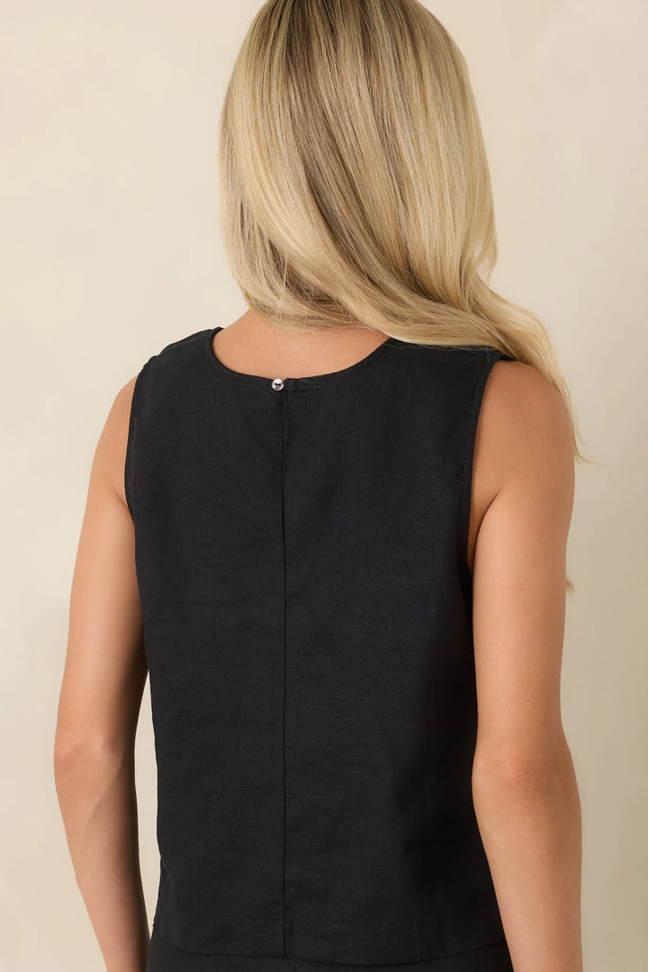 Z Supply Sloane Black Linen Tank