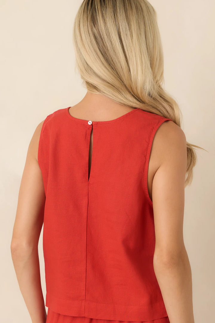 Z Supply Sloane Chili Pepper Red Linen Tank