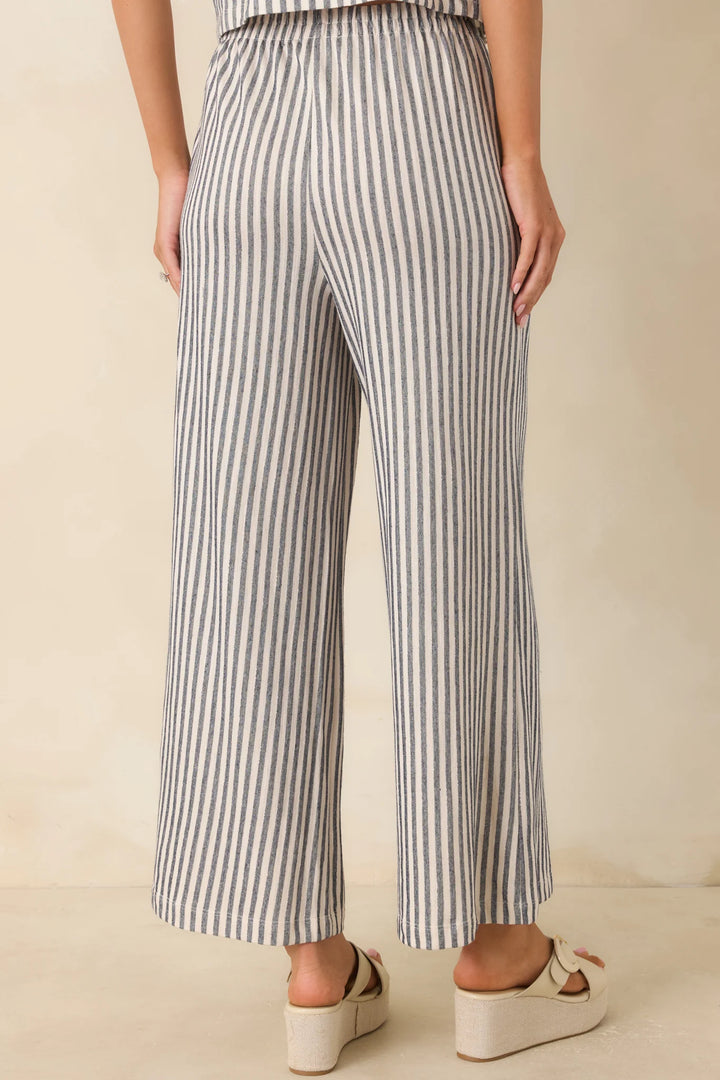 Z Supply Scout Navy & Ivory Cotton Knit Stripe Pants