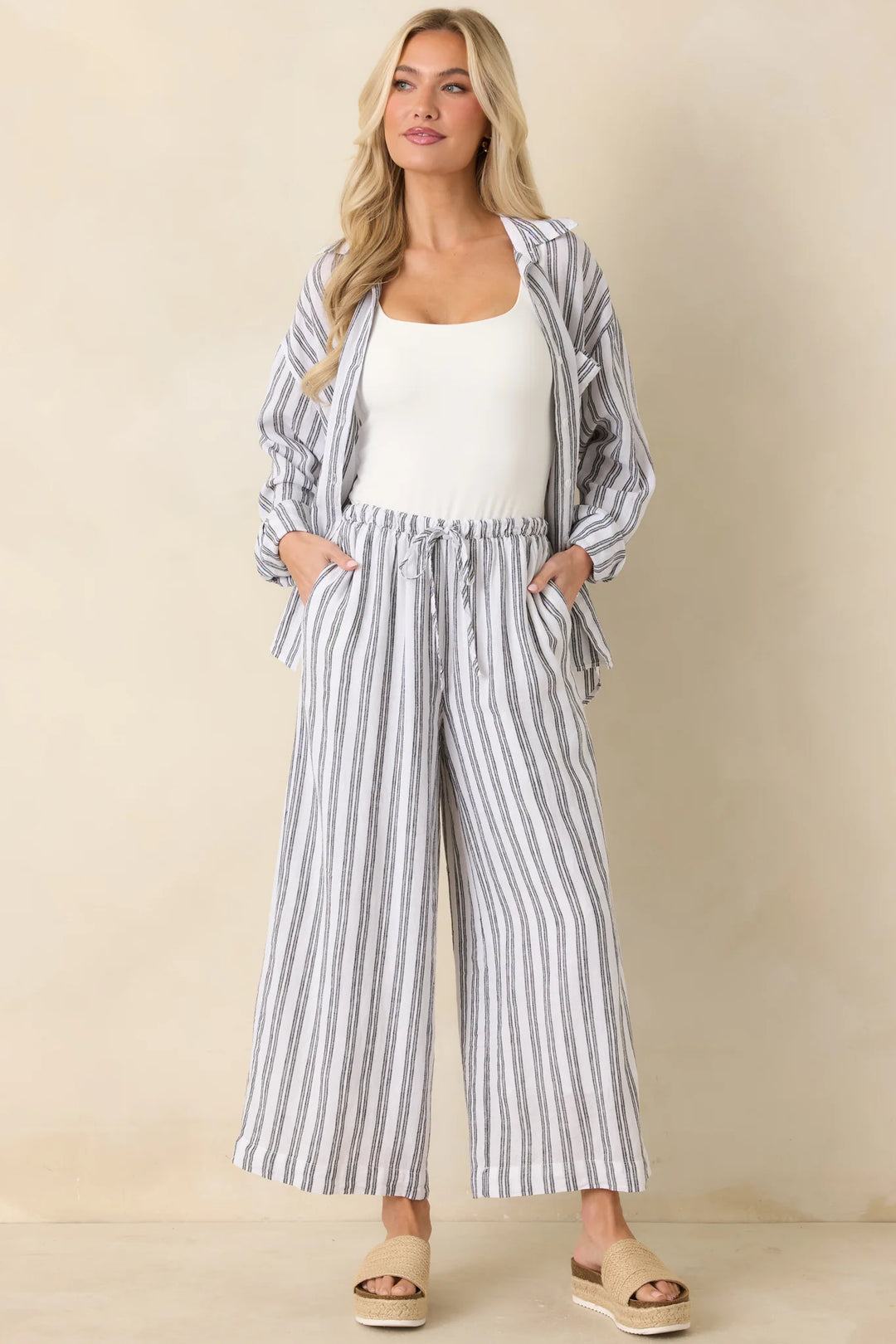 Z Supply The Perfect Black & White Stripe Pants