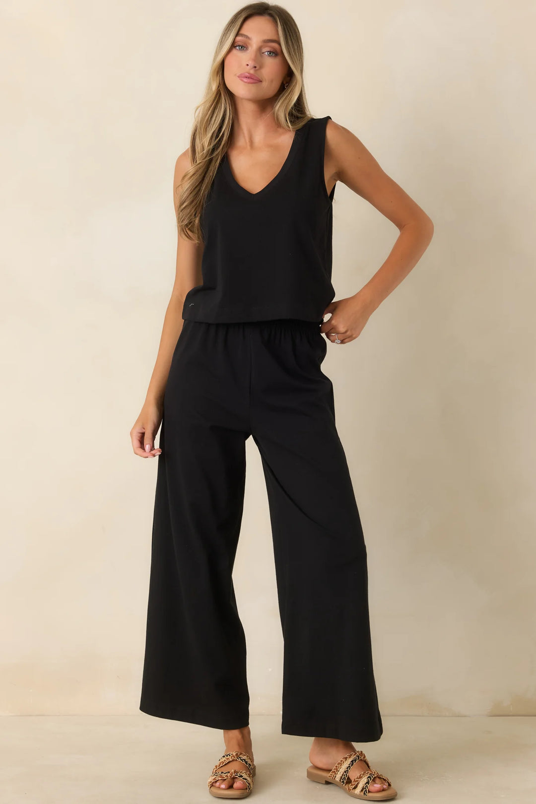 Z Supply Black Cotton Scout Jersey Pants