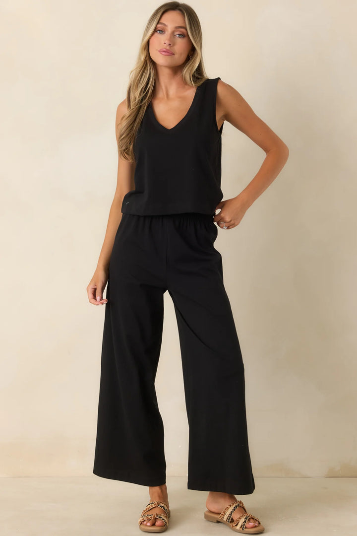 Z Supply Black Cotton Scout Jersey Pants