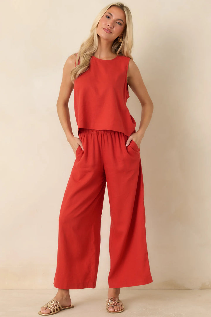Z Supply Sloane Chili Pepper Red Linen Tank