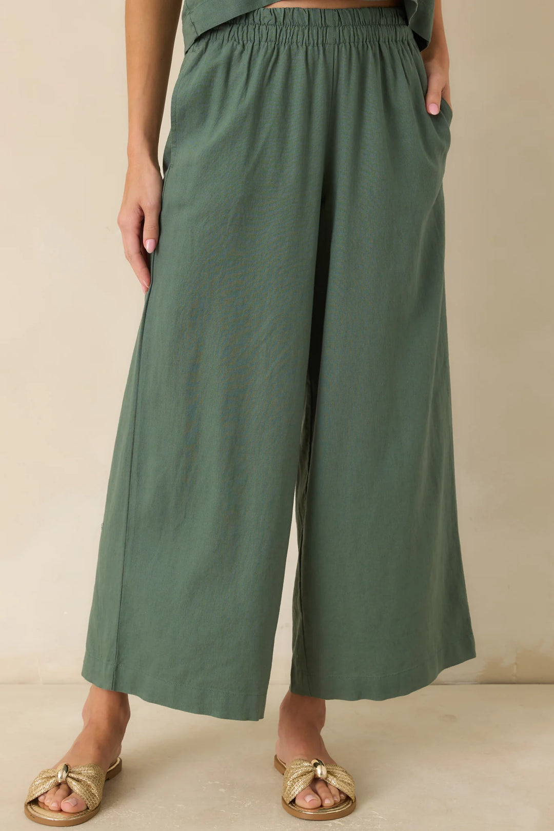 Z Supply Scout Everglade Green Linen Pants