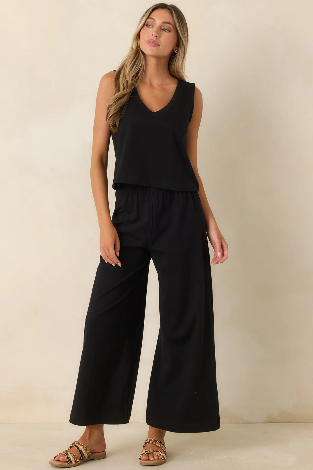 Z Supply Black Cotton Scout Jersey Pants