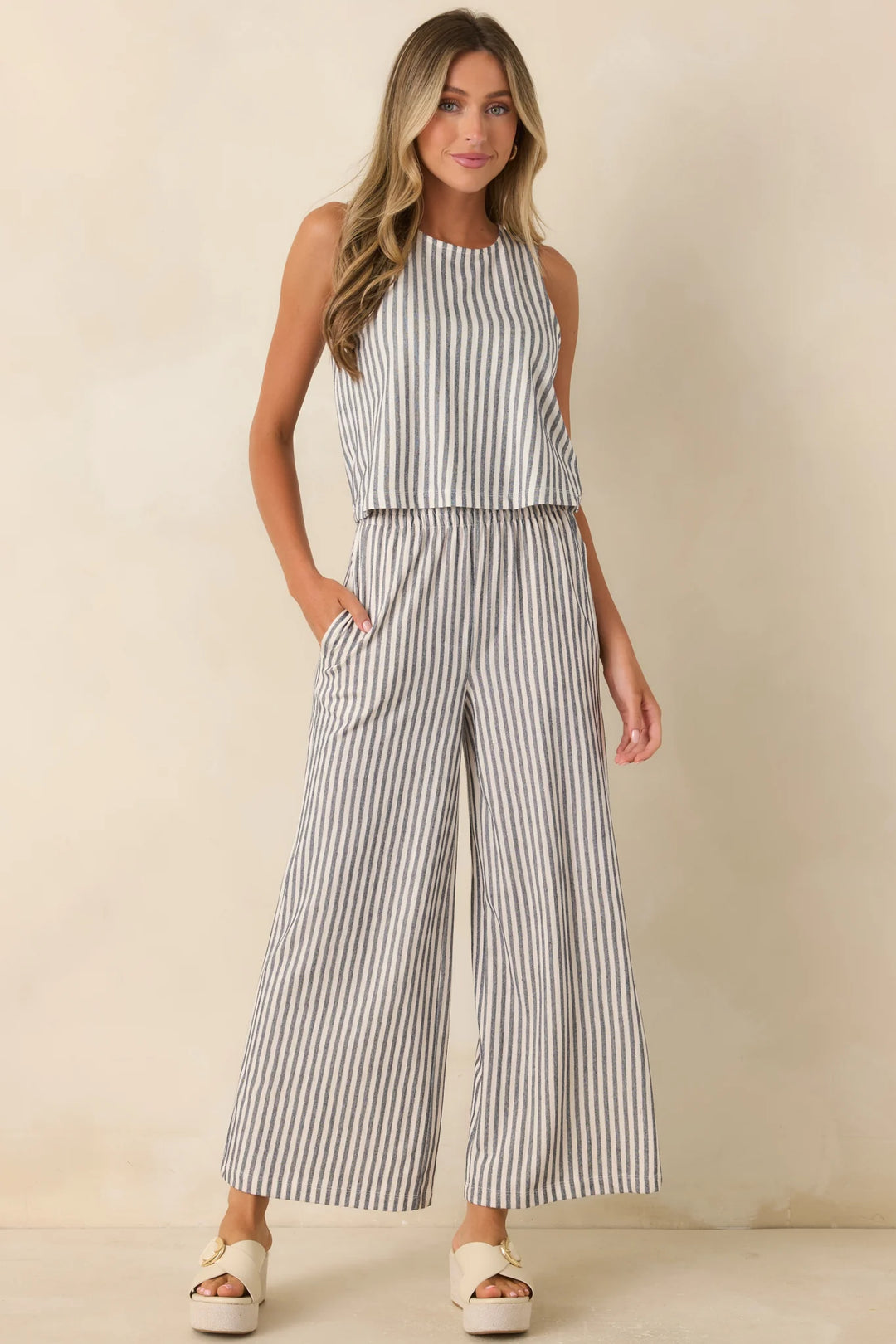 Z Supply Sloane Navy & Ivory Cotton Knit Stripe Top