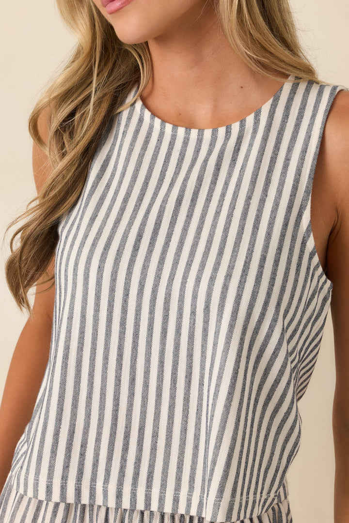 Z Supply Sloane Navy & Ivory Cotton Knit Stripe Top