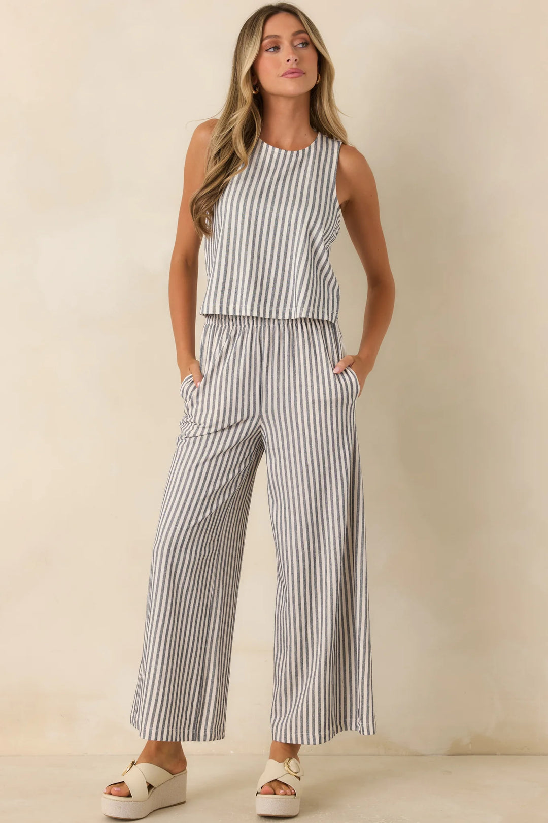 Z Supply Sloane Navy & Ivory Cotton Knit Stripe Top