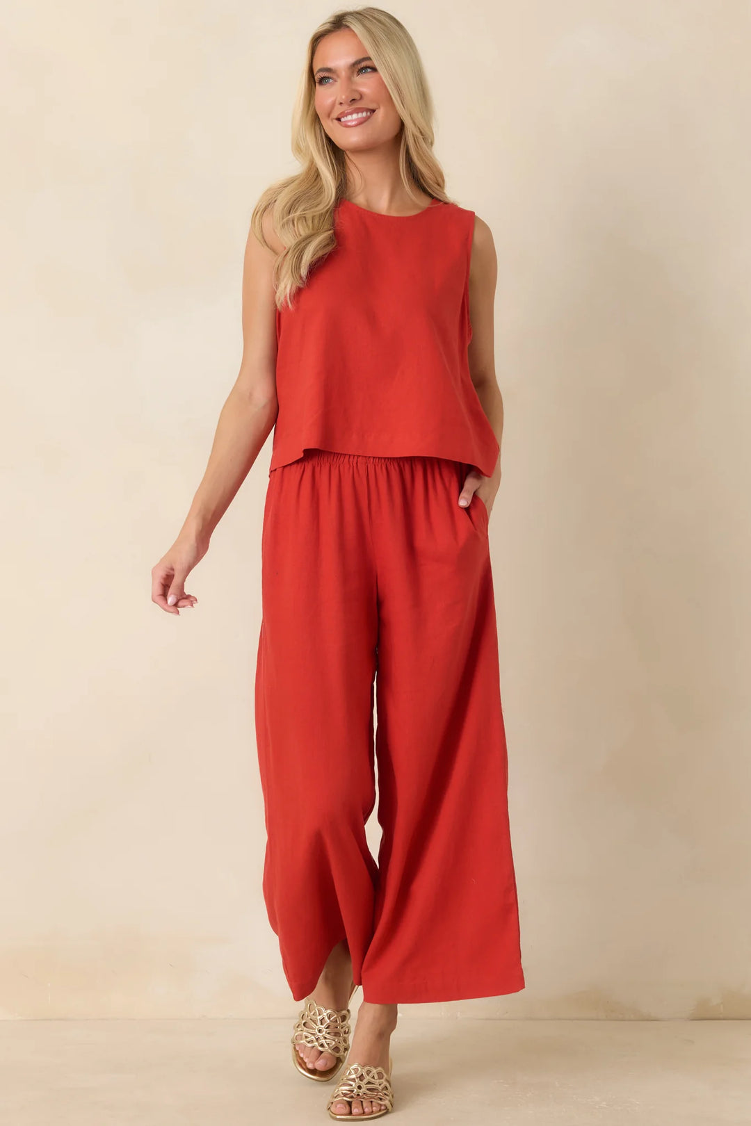 Z Supply Scout Chili Pepper Red Linen Pants