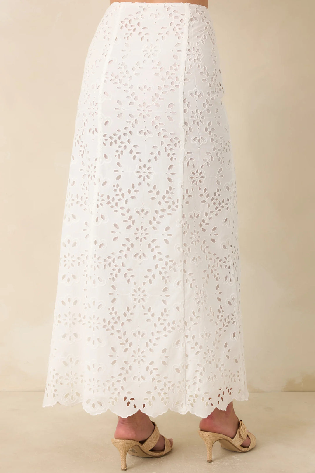 Z Supply Emrie White Cotton Eyelet Maxi Skirt