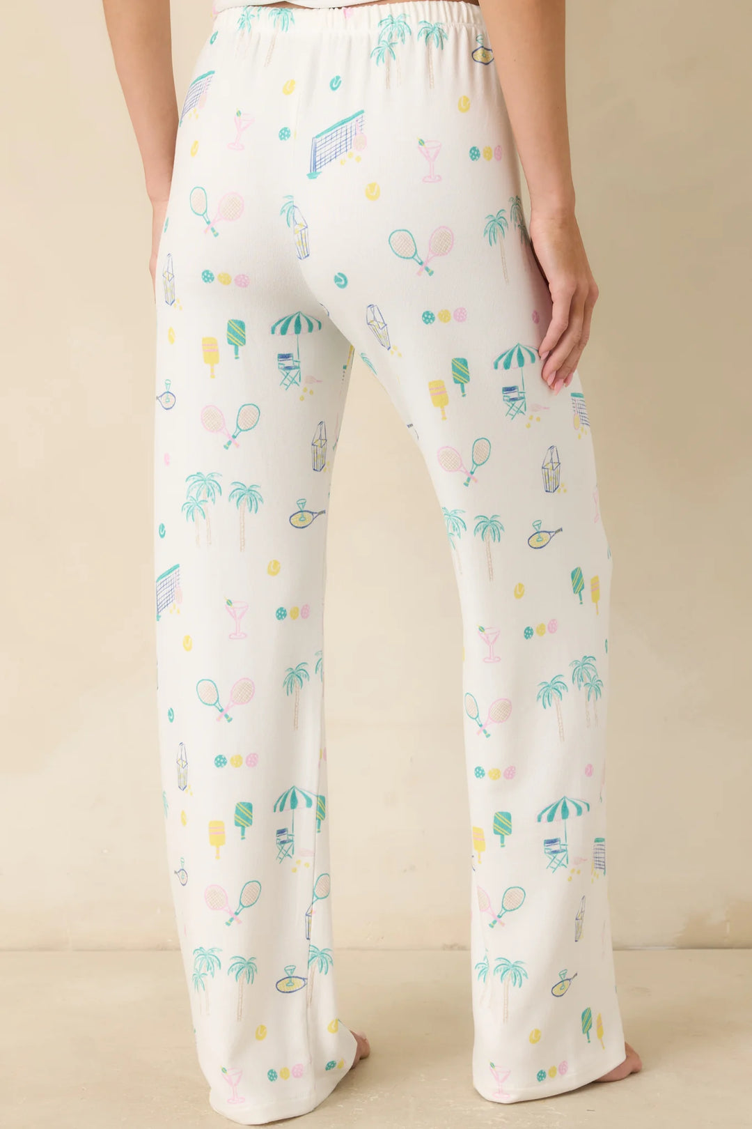 Z Supply Downhome Court Sports White Multi Pajama Pants