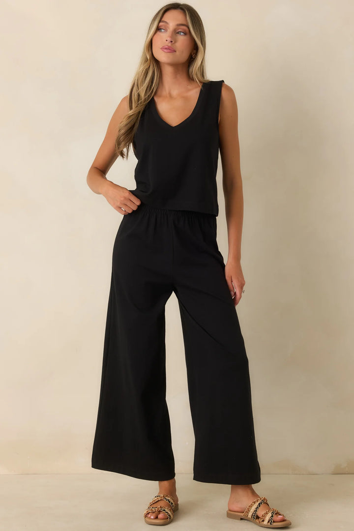Z Supply Black Cotton Scout Jersey Pants