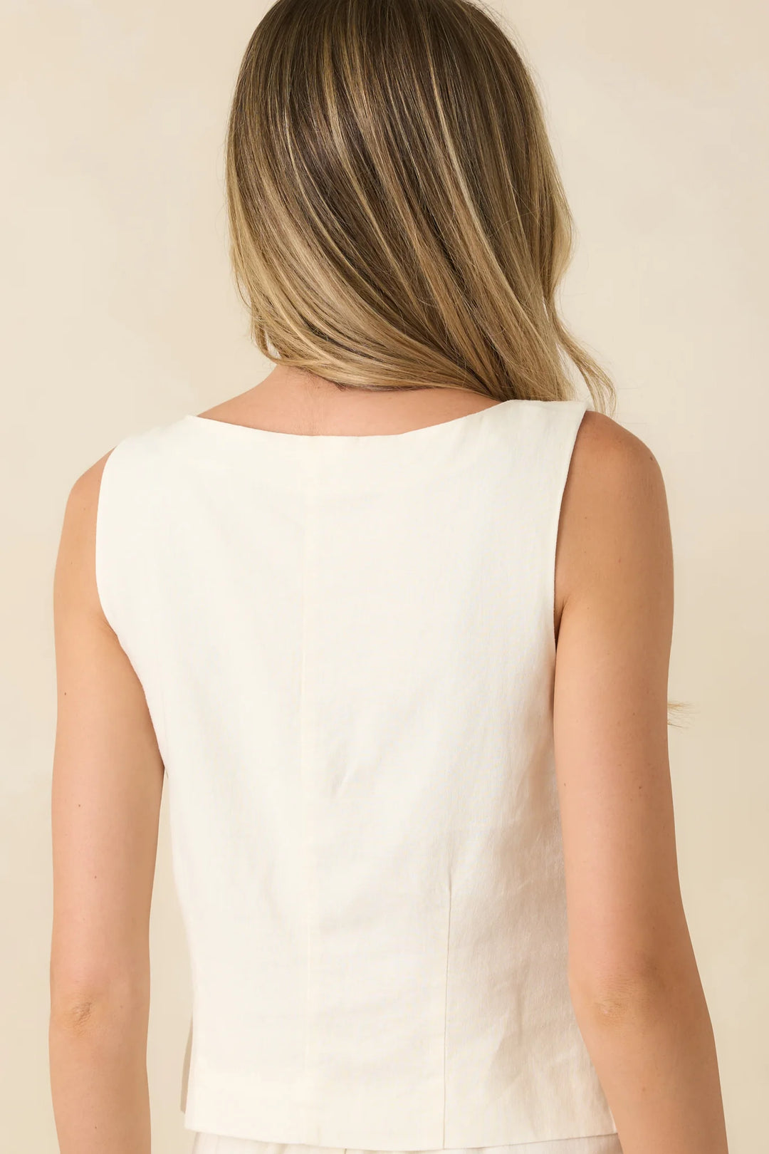 Z Supply Roman Ivory Linen Button Front Vest
